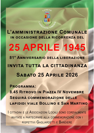 25 aprile 2026 - 81° anniversario della Liberazione