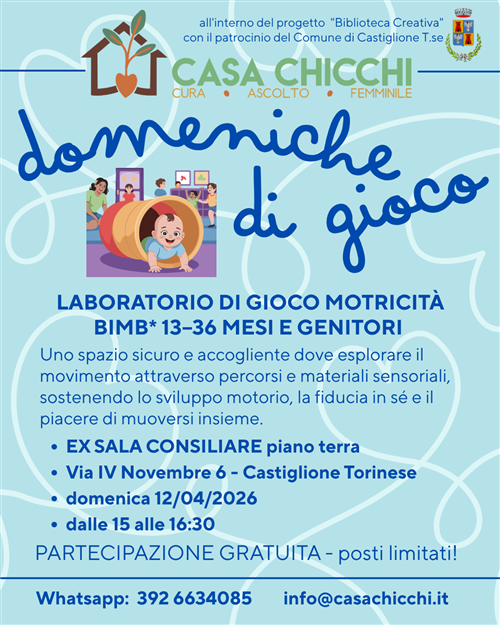 Laboratorio gratuito a cura di Casa Chicchi APS.